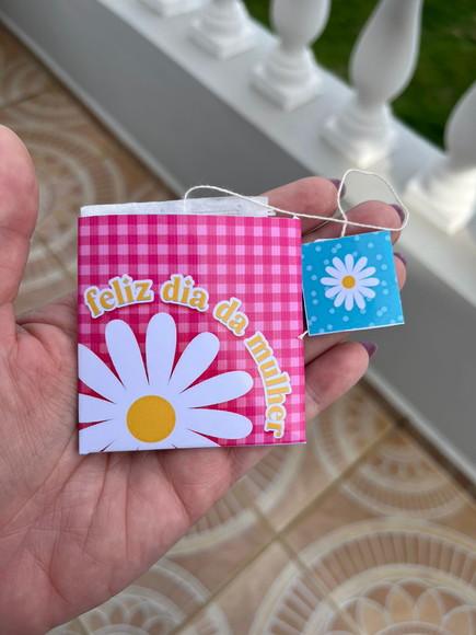 Card com Saquinho de Chá, Dia das Mulheres, Lembrancinha