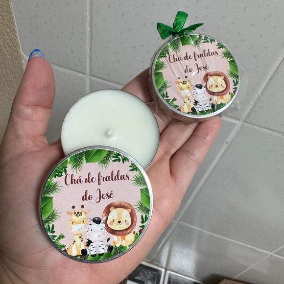Vela Aromática Tema Safari Lembrancinha Maternidade