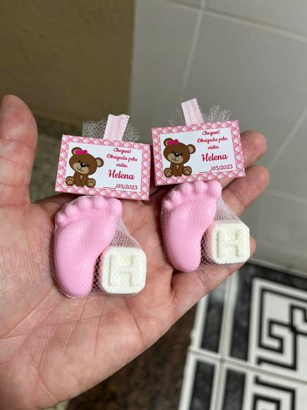 Sabonete de Pezinho com Letra, Lembrancinha Nascimento, Chá