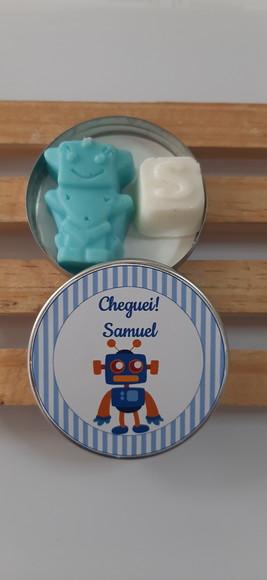 Latinha Com Sabonete De Robô, Robozinho, Lembrancinha, Letra
