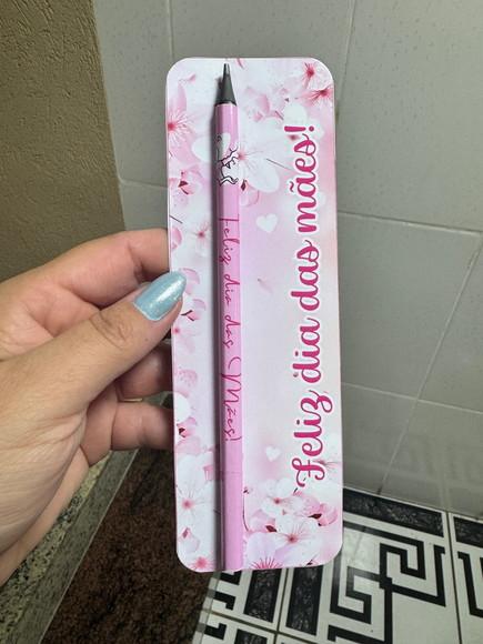 Lápis Personalizado com Card Brinde Dia das Mães