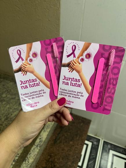 Brinde Outubro Rosa com Cartão, Lembrancinha, Lixa
