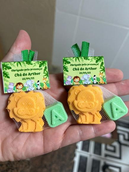 Sabonete Leãozinho, Leão, Lembrancinha Safari com Inicial