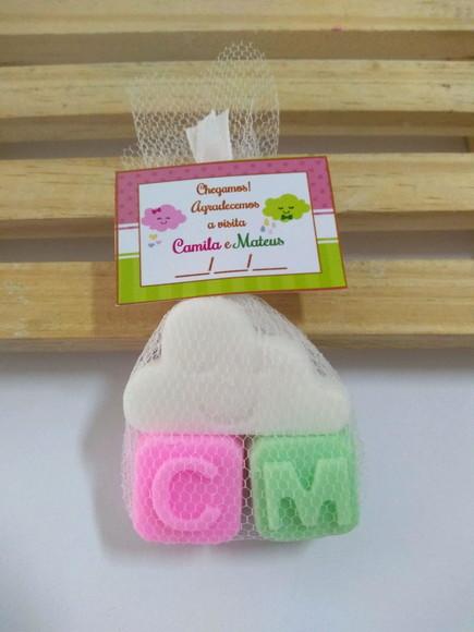 Lembrancinha De Gêmeos, Revelação, Nuvem Com Letras