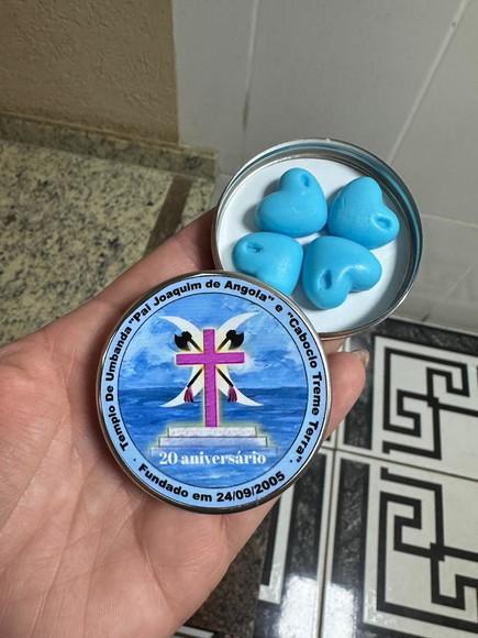 Latinha com Coração Lembrancinha Umbanda