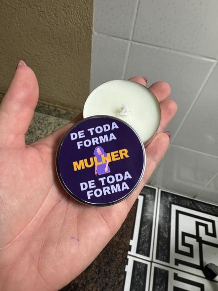 Latinha com Vela para Dia da Mulher, Lembrancinha Vela
