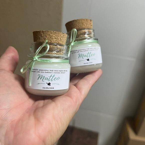 Lembrancinha Vela Perfumada Tampa de Rolha, Vidrinho