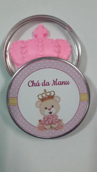 Latinha Com Sabonete Coroa, Lembrancinha De Nascimento