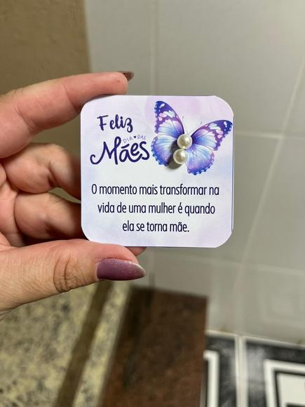 Card com Brinco Pérola, Lembrancinha Dia das Mães