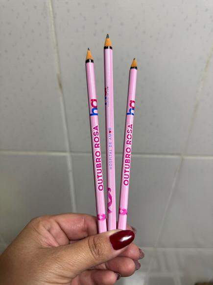 Lápis Personalizado Brinde Outubro Rosa Dia das Mães