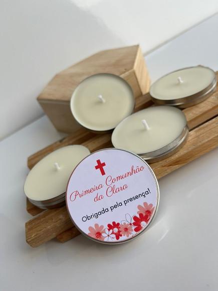 Latinha com Vela Aromática Personalizada, Batizado, Batismo