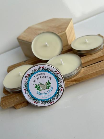 Latinha com Vela Aromática Personalizada, Batizado, Batismo