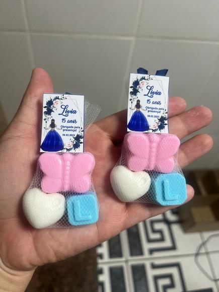 Sabonete Borboleta com Inicial Lembrancinha Infantil