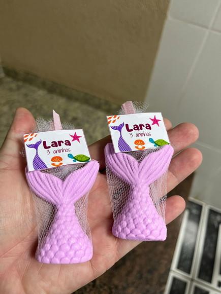 Sabonete Cauda de Sereia Personalizado Lembrancinha Fundo