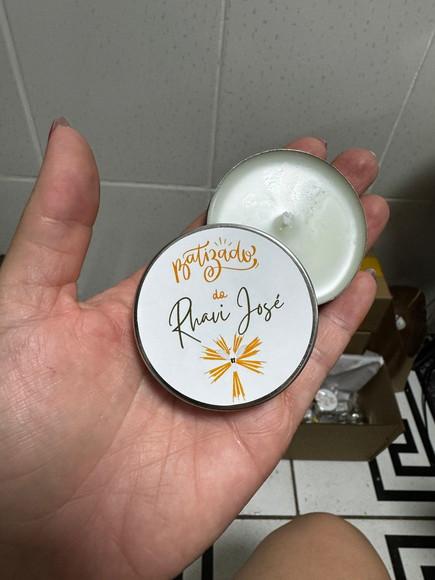 Vela Aromática Batizado Personalizada Lembrancinha Batismo