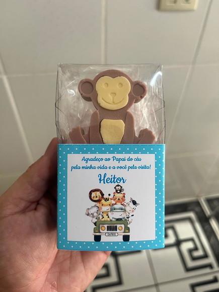 Caixinha com Sabonete Safari Leão Girafa Elefante