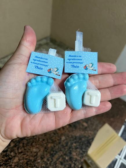 Sabonete de Pezinho com Inicial, Lembrancinha de Maternidade
