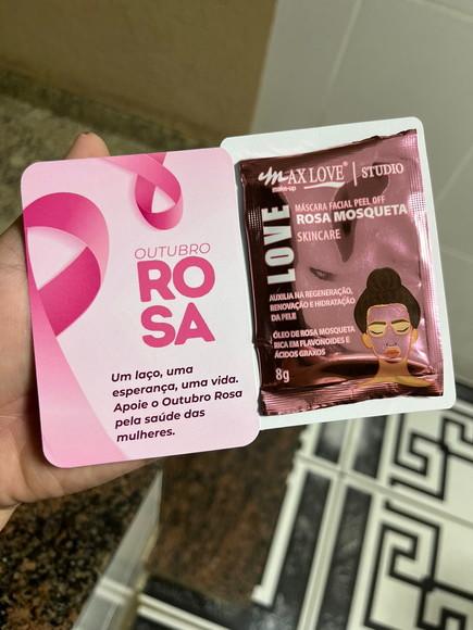 Brinde Outubro Rosa, Card com Skincare, Máscara