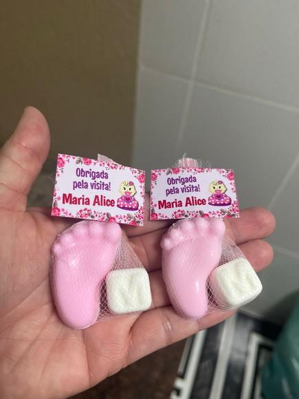 Sabonete de Pezinho com Inicial, Lembrancinha de Maternidade