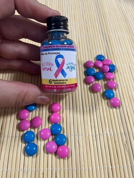 Garrafa Confetes, Lembrancinha Outubro Rosa Novembro Azul