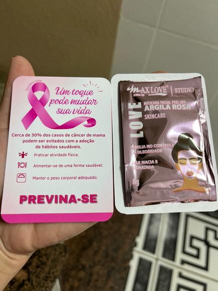Brinde Outubro Rosa, Card com Skincare, Máscara
