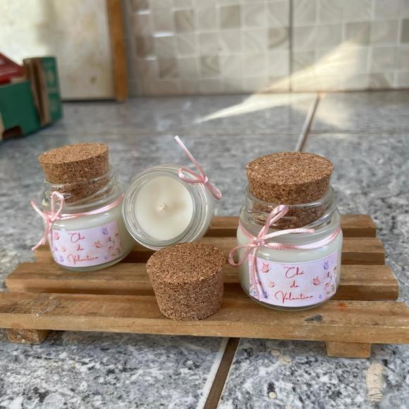 Lembrancinha Vela Perfumada Tampa de Rolha, Vidrinho