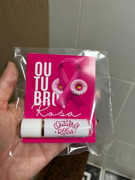 Manteiga de Cacau, Outubro Rosa com Cartão, Lembrancinha