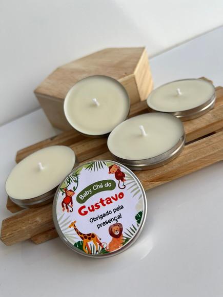 Latinha com Vela Aromática Personalizada, Aniversário, Chá