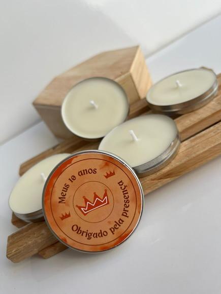Latinha com Vela Aromática Personalizada, Aniversário, Chá