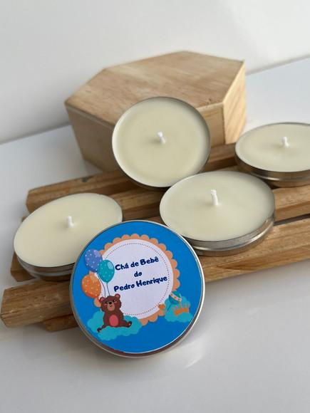 Latinha com Vela Aromática Personalizada, Aniversário, Chá