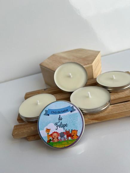 Latinha com Vela Aromática Personalizada, Aniversário, Chá