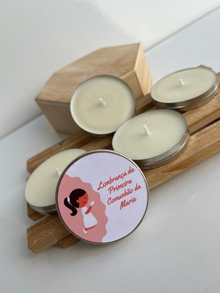 Latinha com Vela Aromática Personalizada, Batizado, Batismo