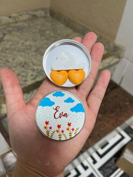 Latinha com Nuvem, Chuva de Amor, Nascimento, Chá