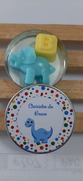 Latinha Com Sabonete De Dinossauro E Inicial, Lembrancinha