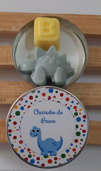 Latinha Com Sabonete De Dinossauro E Inicial, Lembrancinha