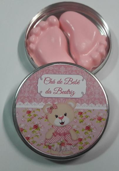 Latinha Com Mini Pezinho, Lembrancinha Maternidade