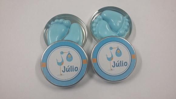 Latinha com Sabonete de Pezinhos Lembrancinha de Maternidade