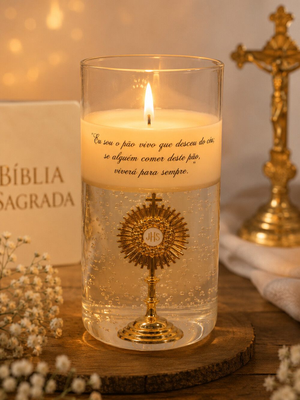 Vela Artesanal Eucarística Santíssimo Sacramento | Presente Cat
