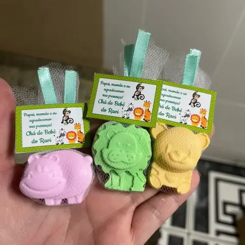 Lembrancinha Chá de Bebê Safari Sabonete Personalizado