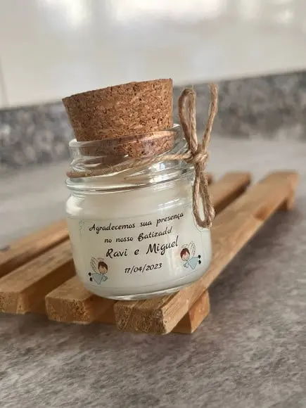 Lembrancinha Vela Perfumada Tampa de Rolha, Vidrinho