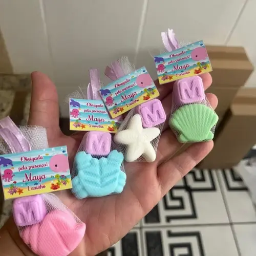 Sabonete Fundo do Mar, Lembrancinha Aniversário com Inicial