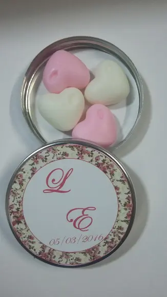Latinha com Coração, Sabonete, Lembrancinha Casamento