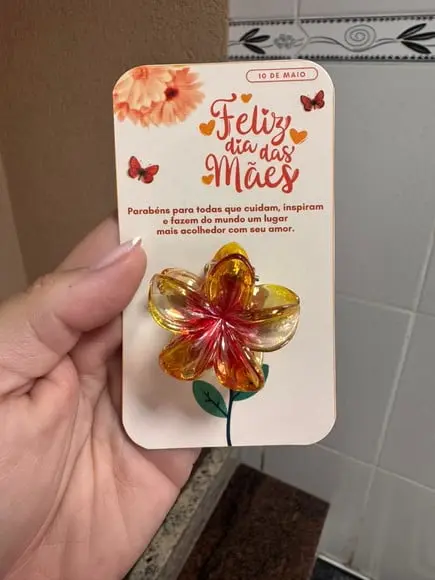 Presilha de Cabelo Flor Dia das Mães Lembrancinha Delicada