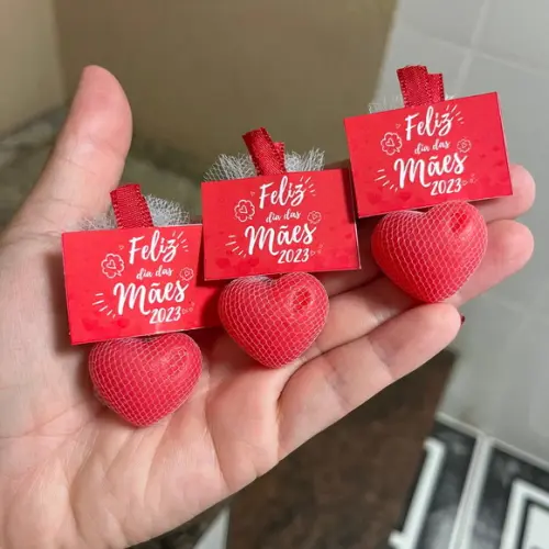 Lembrancinha Dia das Mães Sabonete Coração Personalizado