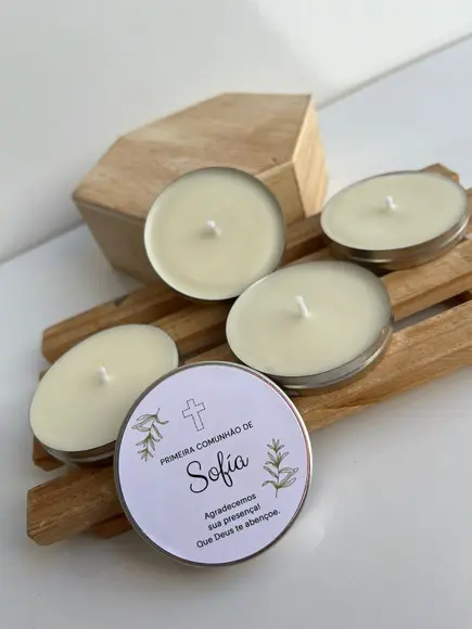 Latinha com Vela Aromática Personalizada, Batizado, Batismo