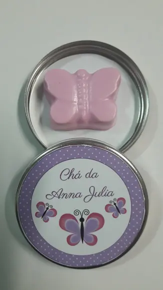Latinha Com Sabonete De Borboleta | Tema Jardim Encantado