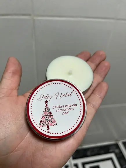 Latinha com Vela Aromática, Natal, Brinde Final do Ano