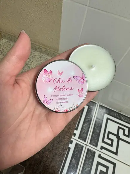 Vela Aromática Personalizada Lembrancinha Maternidade Bebê