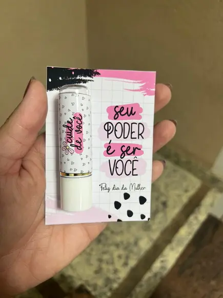 150 Manteiga de Cacau com Card, Dia da Mulher, Lembrancinha