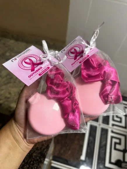 Brinde para Mulher, Kit Escova, Espelho e Scrunchie